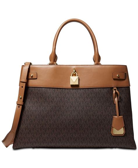 macys michael kors gramercy satchel|Michael Kors Gramercy Signature Satchel .